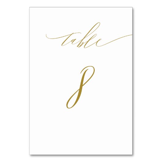 Minimalistisch White Gold Elegant Script No 8 Wedd Kaart (Achterkant)