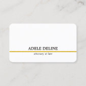 Minimalistisch White Gold Line Attorney Visitekaartje (Voorkant)