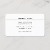 Minimalistisch White Gold Line Attorney Visitekaartje (Achterkant)