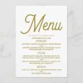 Minimalistisch - White & Gold - Weddenmenu Menu (Voorkant)