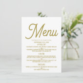 Minimalistisch - White & Gold - Weddenmenu Menu (Staand voorkant)