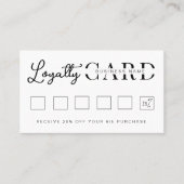 Minimalistisch White Initiaal Script Klantenkaartje (Voorkant)