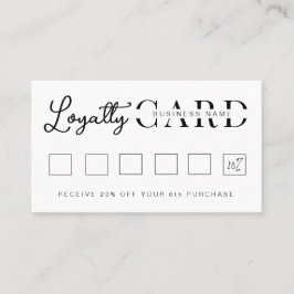 Minimalistisch White Initiaal Script Klantenkaartje