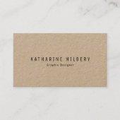 Minimalistisch White Kraft Paper-Visitekaartje Visitekaartje (Voorkant)