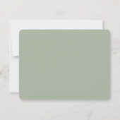 Minimalistisch White Overlay Sage Green Script & P Save The Date (Achterkant)