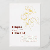 Minimalistisch White Terracotta Boho Wedding Folie Uitnodiging (Voorkant)