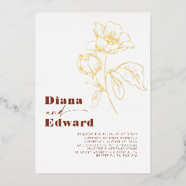 Minimalistisch White Terracotta Boho Wedding Folie Uitnodiging