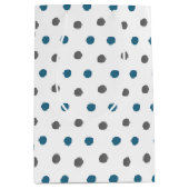 Minimalistisch whitepatroon, blauw en grijs Stip Medium Cadeauzakje (Voorkant)