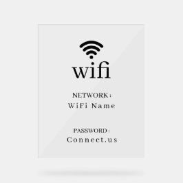 Minimalistisch Wi-Fi-netwerk Wachtwoorddisplaybord Acryl Bord