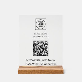 Minimalistisch Wi-Fi QR-netwerktopteken Acryl Bord