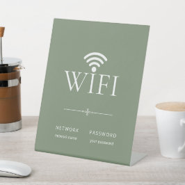 Minimalistisch Wifi Netwerk Wachtwoord Bord Gedemp Reclamebord Met Voetstuk
