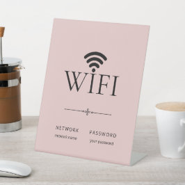 Minimalistisch Wifi Netwerk Wachtwoord Bord Licht  Reclamebord Met Voetstuk