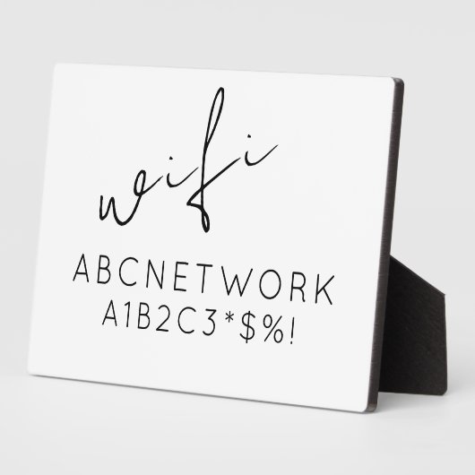 Minimalistisch wifi-wachtwoord fotoplaat (Zijkant)