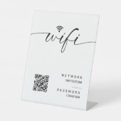 Minimalistisch WiFi-wachtwoord QR-code Trouwteken Reclamebord Met Voetstuk (Voorkant)