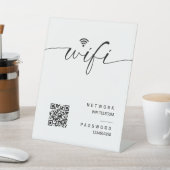 Minimalistisch WiFi-wachtwoord QR-code Trouwteken Reclamebord Met Voetstuk (Insitu)