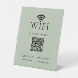 Minimalistisch WiFi-wachtwoordbord QR-code Sagegro Reclamebord Met Voetstuk