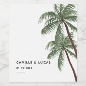 Minimalistisch wijnlabel met palmbomen wijn etiket (Enkel label)