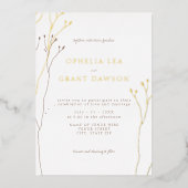 Minimalistisch Wild Grass Wedding Folie Uitnodiging (Voorkant)