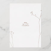 Minimalistisch Wild Grass Wedding Folie Uitnodiging (Achterkant)