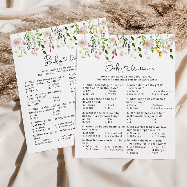 Minimalistisch wild met wilde bloemen Baby trivia  (Creator heeft geüpload)