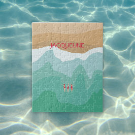 Minimalistisch wild zwemmen in de oceaan legpuzzel