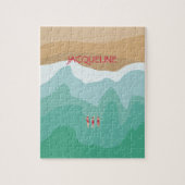 Minimalistisch wild zwemmen in de oceaan legpuzzel (Verticaal)