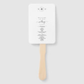 Minimalistisch Wilde Bloem Handgetekend Monogram B Handwaaier (Voorkant)