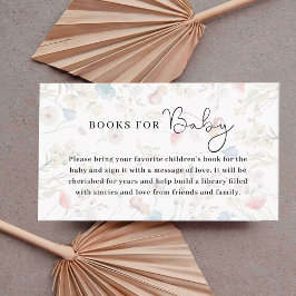 Minimalistisch Wildflower Baby shower Boek voor Ba Informatiekaartje