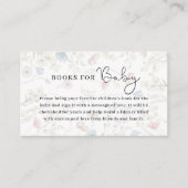 Minimalistisch Wildflower Baby shower Boek voor Ba Informatiekaartje (Voorkant)