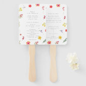 Minimalistisch Wildflower Botanisch huwelijksprogr Handwaaier (Voorkant en achterkant)