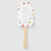 Minimalistisch Wildflower Botanisch huwelijksprogr Handwaaier (Achterkant)