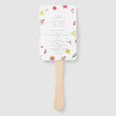 Minimalistisch Wildflower Botanisch huwelijksprogr Handwaaier (Voorkant)