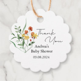 Minimalistisch Wildflower Groen Baby shower Bedankjes Labels