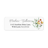 Minimalistisch Wildflower Groen retouradres label (Voorkant)
