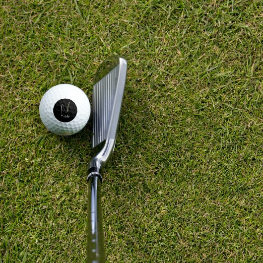 Minimalistisch wildflower monogram N zwart Golfballen