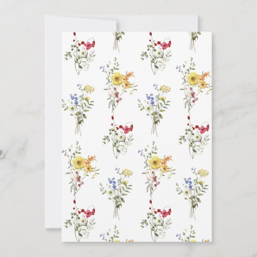 Minimalistisch Wildflower Vrijgezellenfeest Kaart (Achterkant)