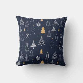 Minimalistisch winter kerstboom patroon kussen