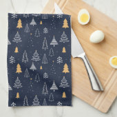 Minimalistisch winter kerstboom patroon theedoek (Quarter Fold)