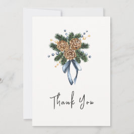 Minimalistisch Winter Kerstkrans Baby shower Bedankkaart