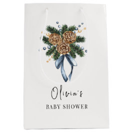 Minimalistisch Winter Kerstkrans Baby shower Medium Cadeauzakje