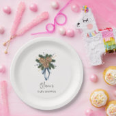 Minimalistisch Winter Kerstkrans Baby shower Papieren Bordje (Feest)