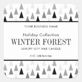 Minimalistisch Winter Product Label Bos Kaars (Voorkant)