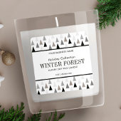 Minimalistisch Winter Product Label Bos Kaars