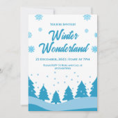 Minimalistisch Winter Wonderland Feest Kaart (Voorkant)