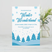 Minimalistisch Winter Wonderland Feest Kaart (Staand voorkant)
