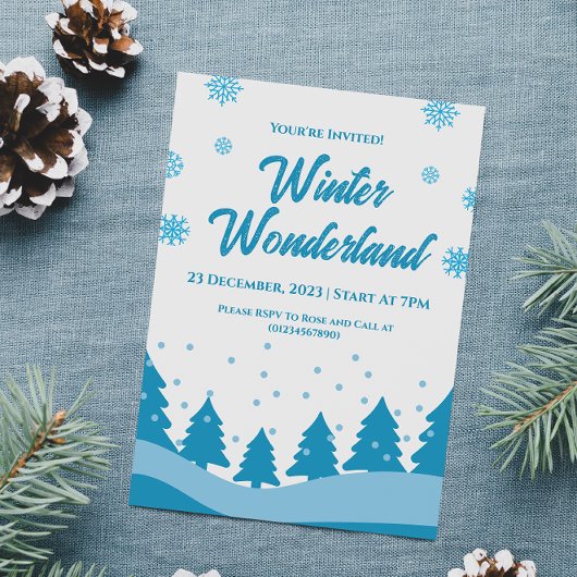 Minimalistisch Winter Wonderland Feest Kaart