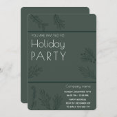 Minimalistisch wintergroen Vakantiefeest Kaart (Voorkant / Achterkant)