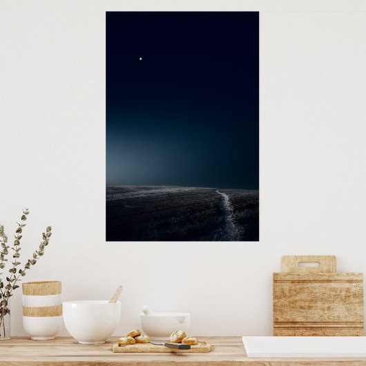 Minimalistisch winterlandschap Oude Linslade (8742 Poster (Keuken)