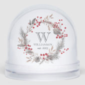 Minimalistisch wintermonogram sneeuwbol (Voorkant)