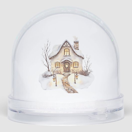 Minimalistisch wintermonogram sneeuwbol (Achterkant)